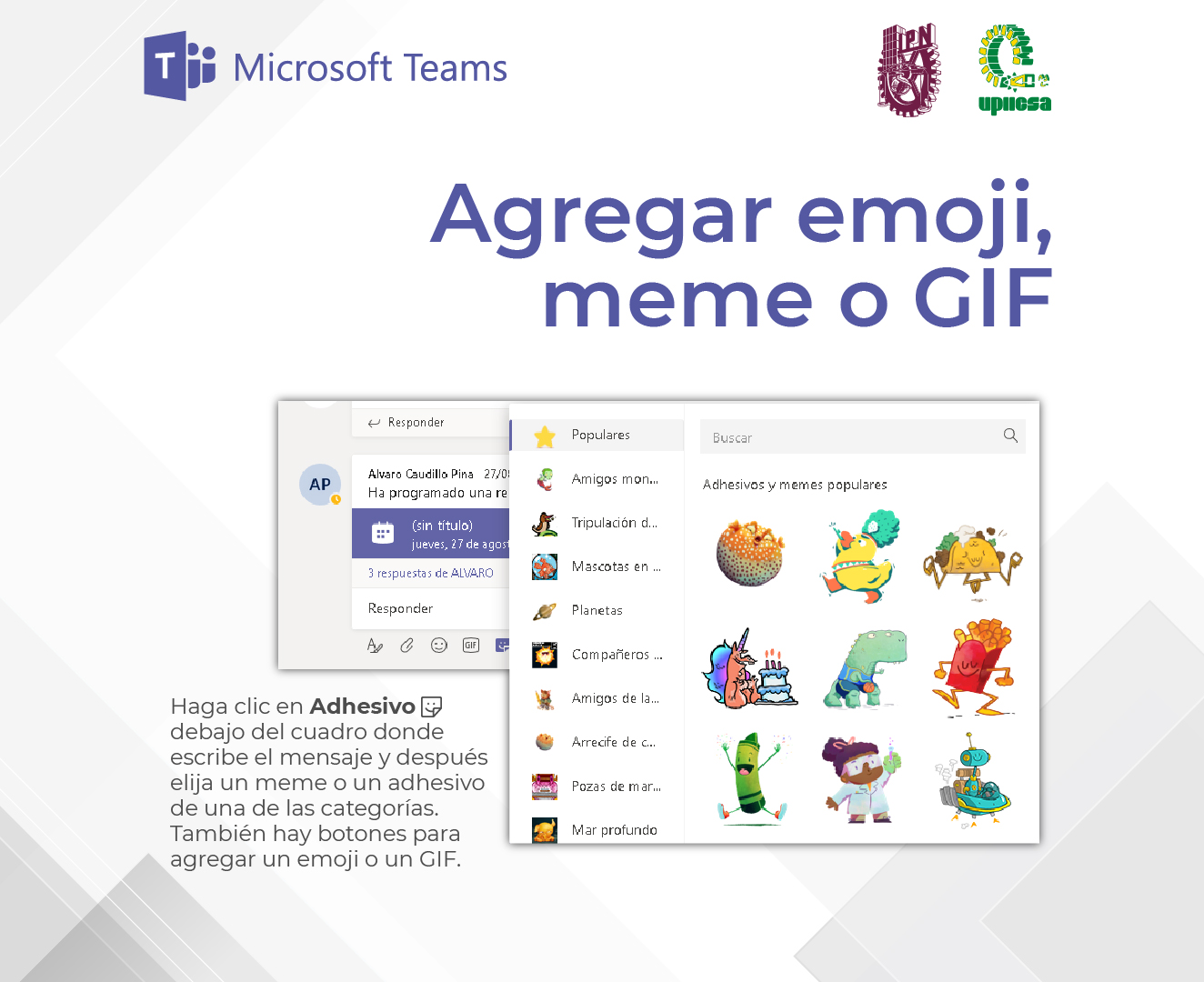 Agregar emoji, meme o GIF