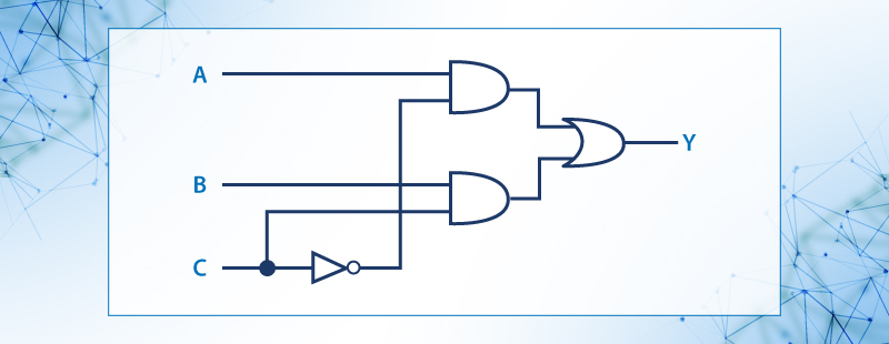 Demultiplexor de 2 entradas A y B y señal de control C